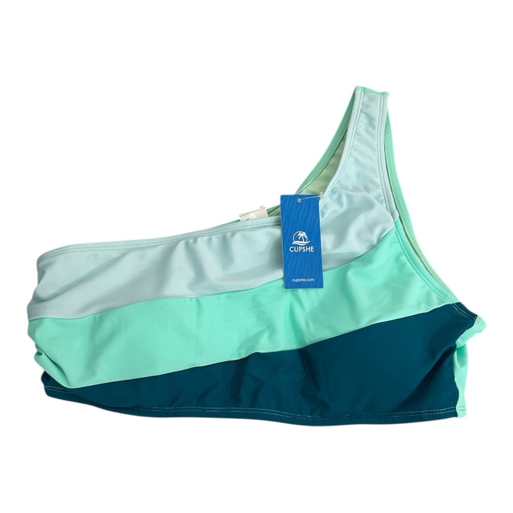 Cupshe One Shoulder Blue Bikini Top‎ NWT NEW